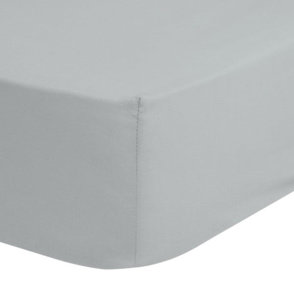 Сив памучен ластичен чаршаф , 90 x 200 cm - Good Morning-image-1