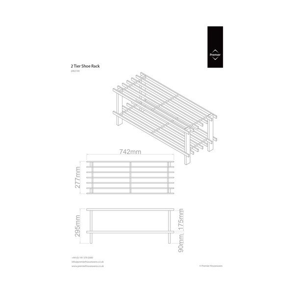 Стойка за обувки от масивен кедър в естествен цвят – Premier Housewares-image-2