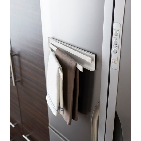 Бял магнитен накланящ се държач за кърпи Tower - YAMAZAKI-image-3