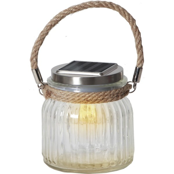 Стъклен соларен LED фенер, височина 11,5 cm Jamjar - Star Trading-image-2