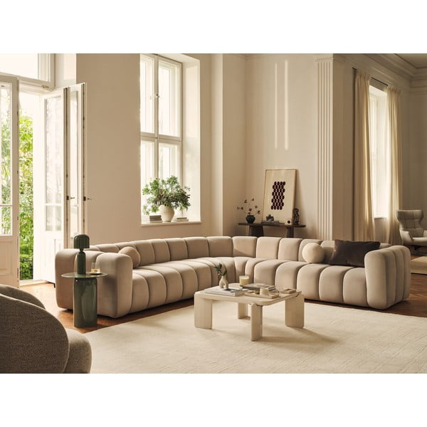 Син кадифен модулен ъглов диван Lupine – Micadoni -image-1