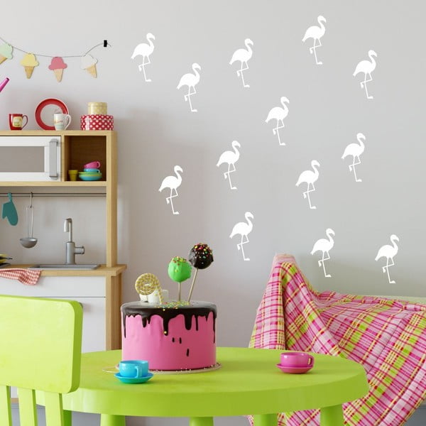 Комплект бели стикери за стена Flamingo - North Carolina Scandinavian Home Decors