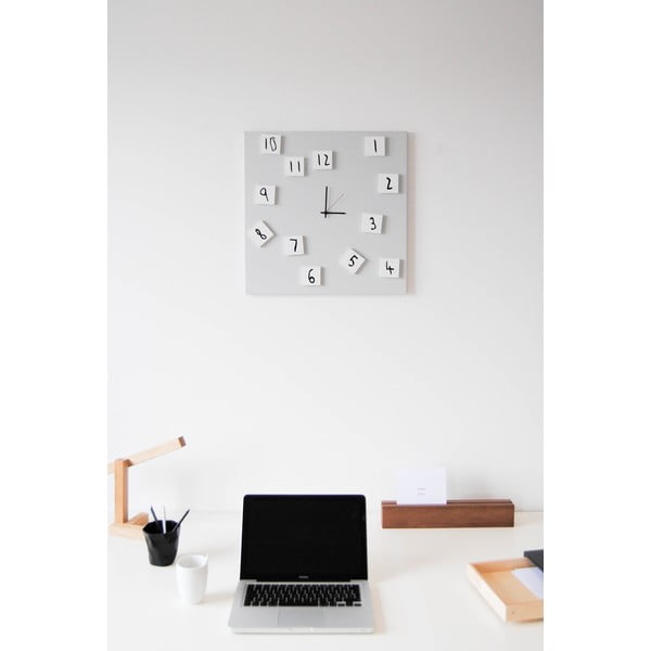 Nástěnné hodiny dESIGNoBJECT.it Changing Clock White, 50 x 50 cm -image-4
