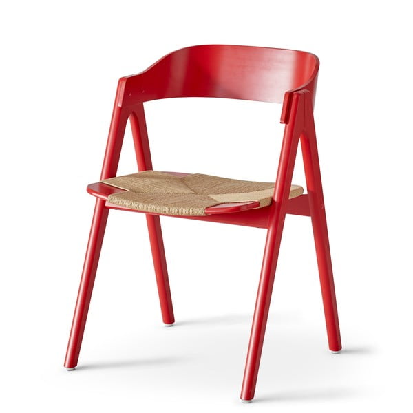 Трапезен стол от червена букова дървесина със седалка от ратан Findahl от Hammel Mette - Hammel Furniture