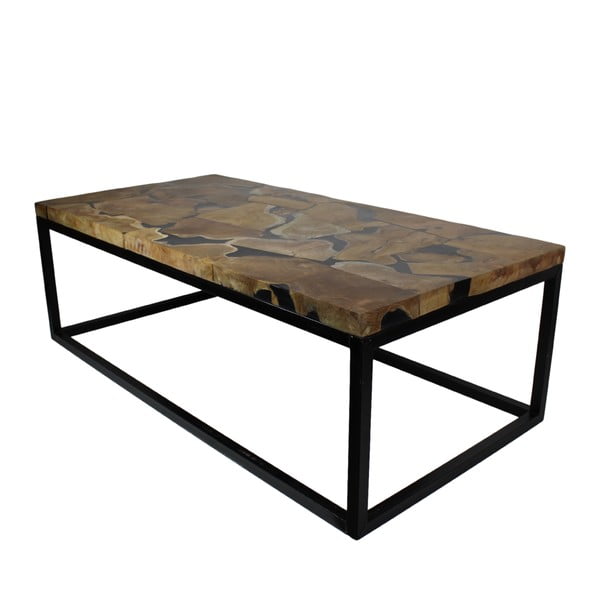 Konferenční stolek s deskou z teakového dřeva HSM collection Resin