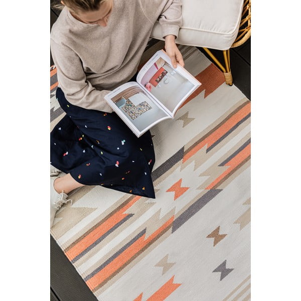 Реверсивен килим за открито, изработен от рециклирана пластмаса , 120 x 180 cm Aztec - Green Decore-image-2