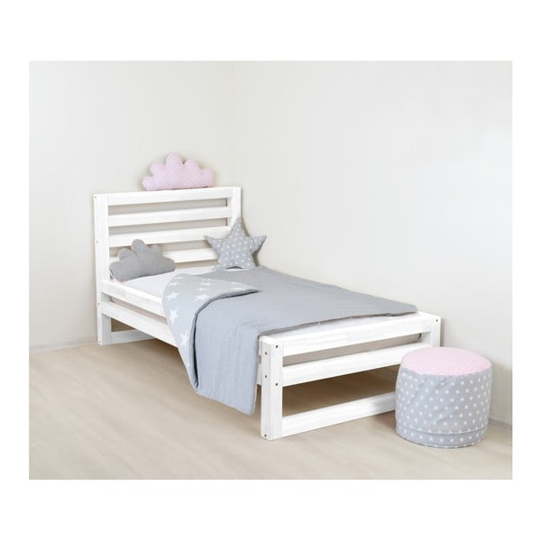 Детско бяло дървено единично легло DeLuxe, 180 x 90 cm - Benlemi