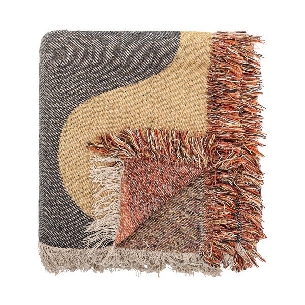 Кафяво одеяло от рециклиран памук 130x160 cm Arni – Bloomingville-image-3