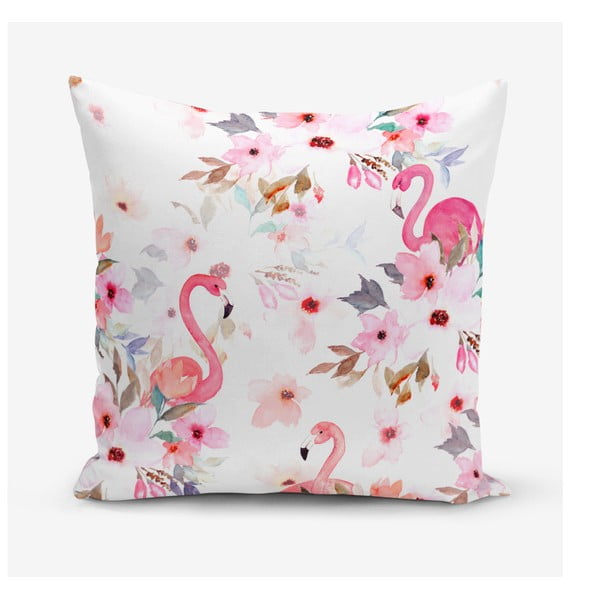 Калъфка за възглавница от памучна смес Flamingo Party, 45 x 45 cm - Minimalist Cushion Covers