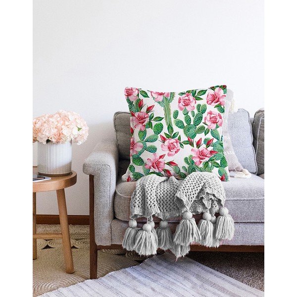 Калъфка за възглавница от памучна смес Blooming Cactus, 55 x 55 cm - Minimalist Cushion Covers-image-2