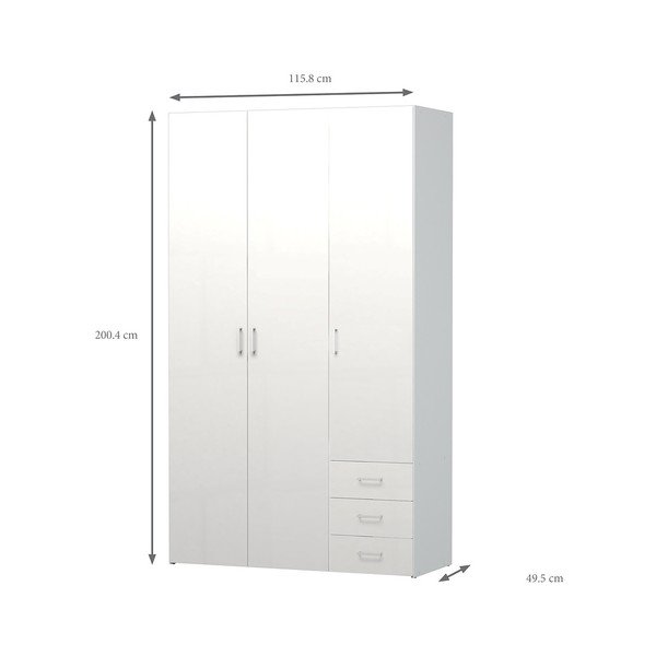 Бял гардероб Evegreen House Spark, височина 200,4 cm - Evergreen House-image-3