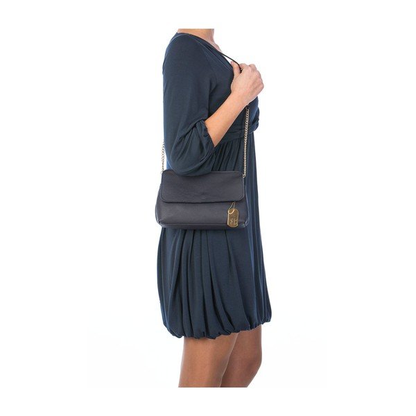 Kožená kabelka Federica Bassi Envelope Navy-image-4