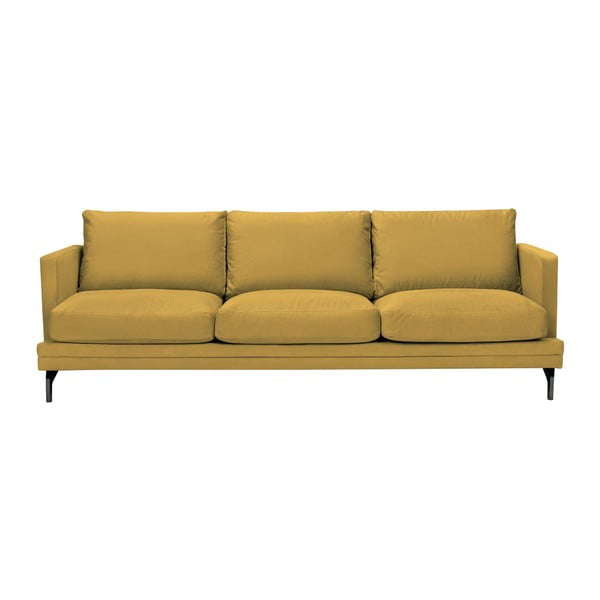 Žlutá pohovka s podnožím v černé barvě Windsor & Co Sofas Jupiter
