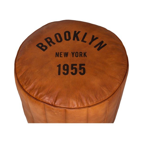 Кафява кожена табуретка Brooklyn – Antic Line-image-1