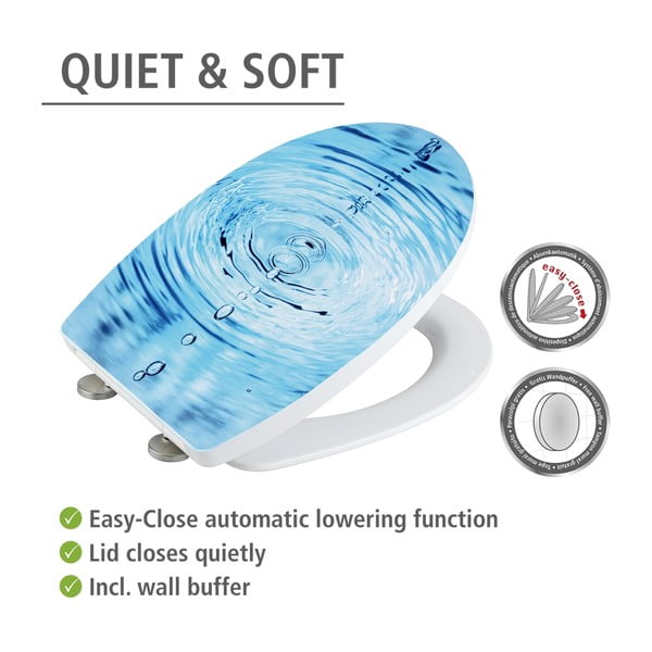 Тоалетна чиния с автоматично затваряне 38 x 45 см Droplets – Wenko-image-3