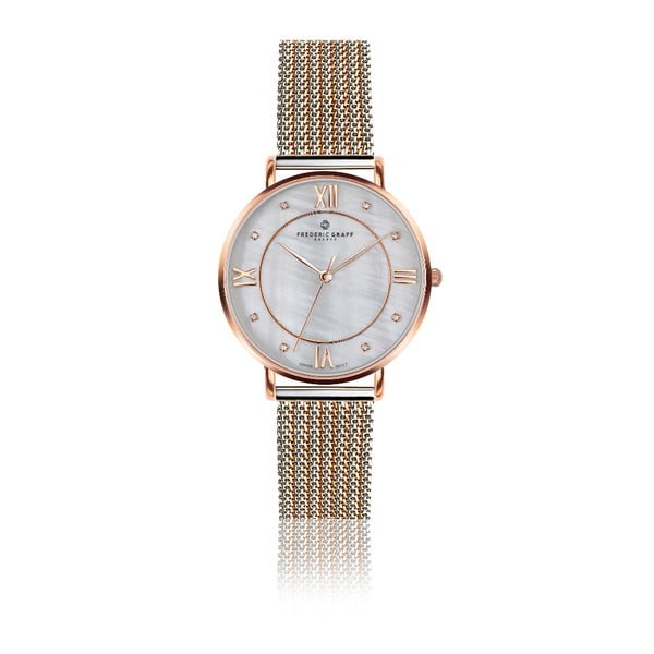 Дамски часовник с каишка от неръждаема стомана в сребристо и златисто розово Liskamm - Frederic Graff