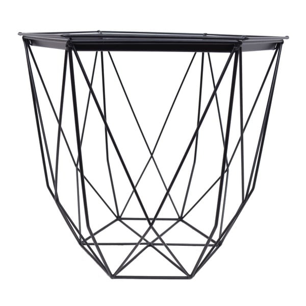 Černý kovový zahradní stolek Ewax Web, ⌀ 39 cm