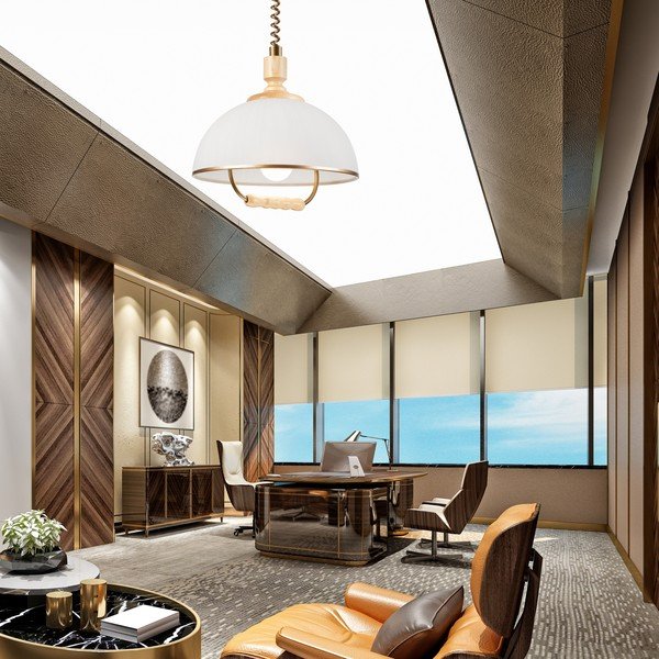 Висящо осветително тяло в бронзов и естествен цвят със стъклен абажур ø 30 cm Ramona – LAMKUR-image-1