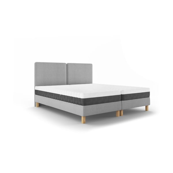 Светлосиво двойно легло Lotus, 140 x 200 cm - Mazzini Beds