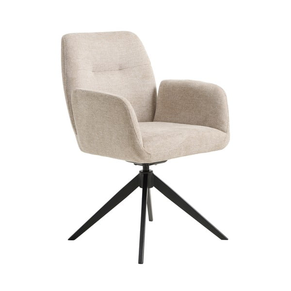 Кремав тапициран трапезен стол с подлакътници Roxana – Unique Furniture