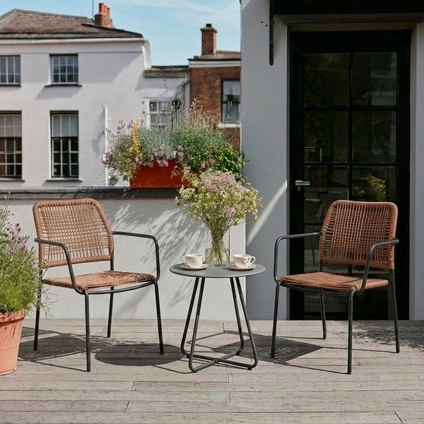 Тъмносив/в естествен цвят метален градински стол Jable – Bizzotto-image-1