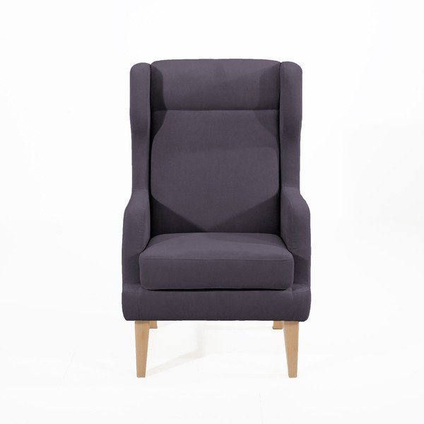 Šedé křeslo ušák Max Winzer Bennet Suede-image-3