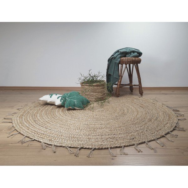 Кафяв ръчно изработен килим , ø 140 cm Abha - Nattiot-image-1