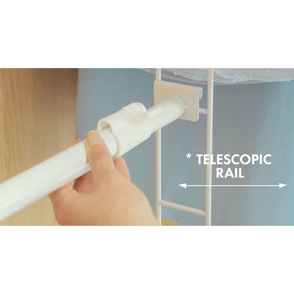 Бяла телескопична релса за дрехи - Compactor-image-2