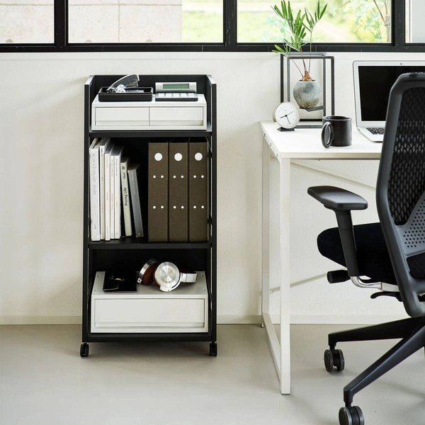 Черен метален подвижен стелаж 42x84,5x32 cm Tower – YAMAZAKI-image-1