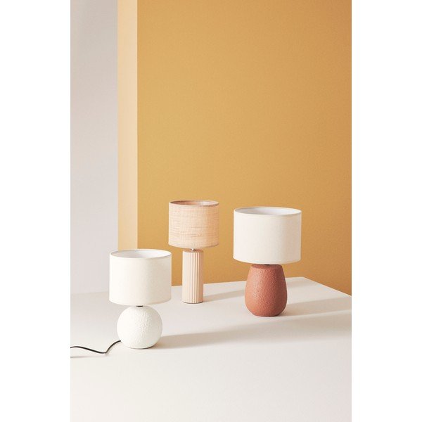 Теракотена керамична настолна лампа с текстилен абажур (височина 41,5 cm) Irvin – Yes Everyday-image-1