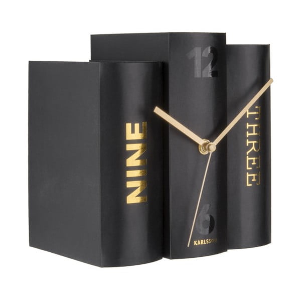 Черен настолен часовник във формата на книги Book - Karlsson-image-1