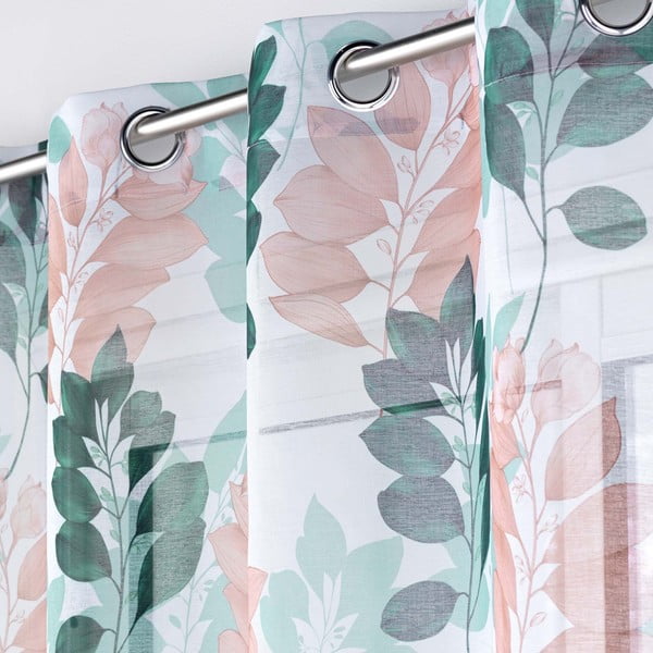 Завеса в бял и зелен цвят 140x280 cm Belline – douceur d'intérieur-image-1