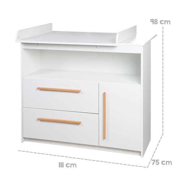 Бял нисък детски скрин 107x98 cm Lilo – Roba-image-4