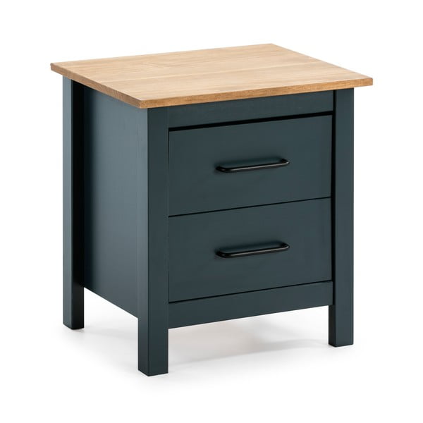 Тъмносиньо нощно шкафче от борова дървесина Miranda - Marckeric-image-2