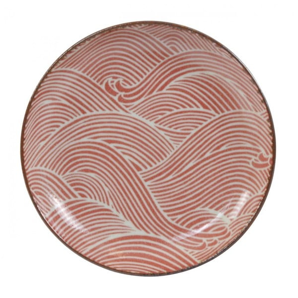 Červený talíř Tokyo Design Studio Seigaiha, ⌀ 15,5 cm