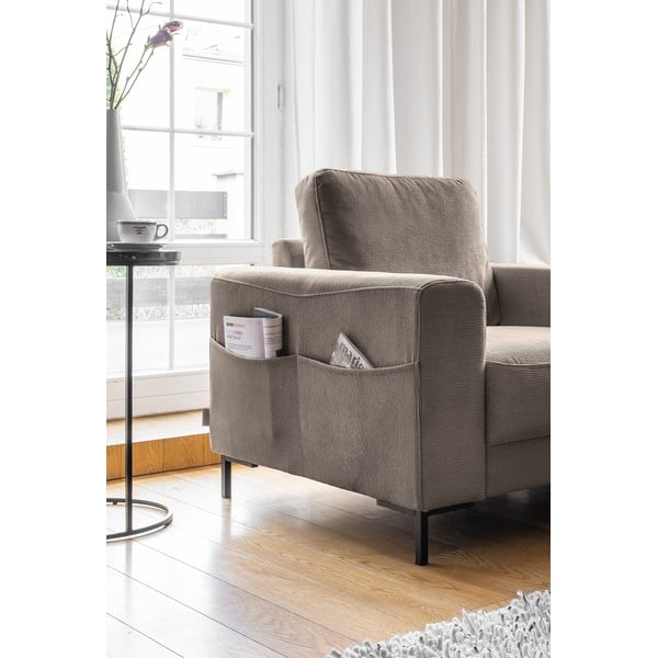 Кафяво кресло от рипсено кадифе Lofty Lilly – Miuform-image-3