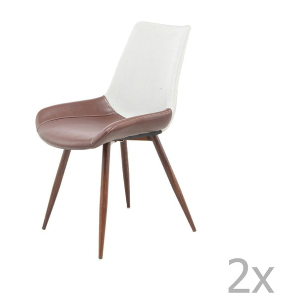 Комплект от 2 сиво-кафяви трапезни стола Brando - 360 Living