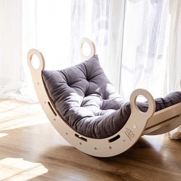 Розова/естествена люлка от масивен бор 39x75x38 cm Montessori – Meowbaby-image-2