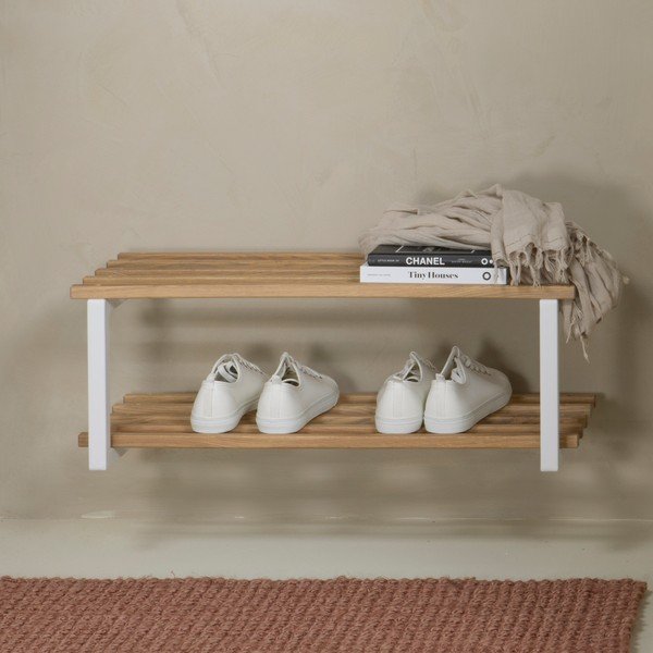 Бяла/в естествен цвят метална висяща стойка за обувки 71x26x34 cm Marco – Spinder Design-image-3