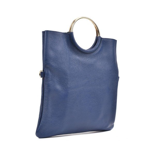 Modrá kožená kabelka Luisa Vannini Pergon Cross-image-3