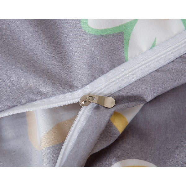 Оранжево-сив чаршаф за единично легло от микросатен, 3 части 140x200 cm Grace - My House-image-4