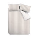 Бежово двойно удължено памучно спално бельо 230x220 cm Ashford Stripe – Bianca