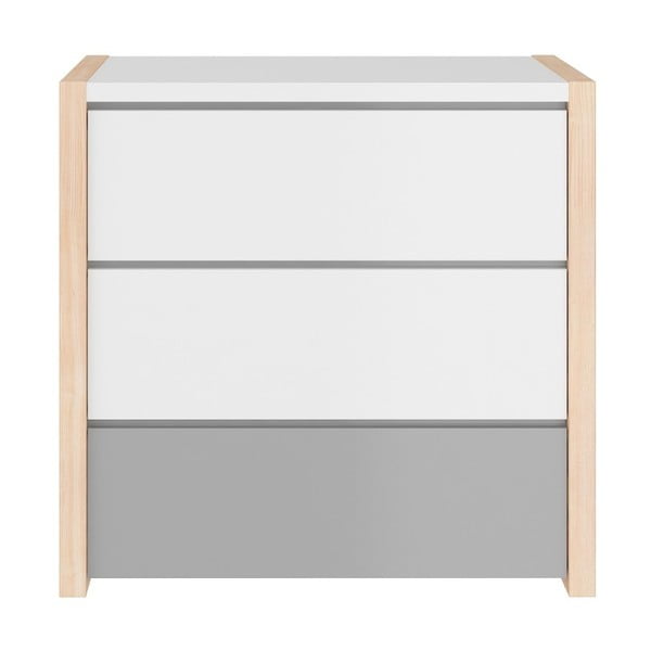 Сив скрин с 3 чекмеджета Pinette - BELLAMY-image-1