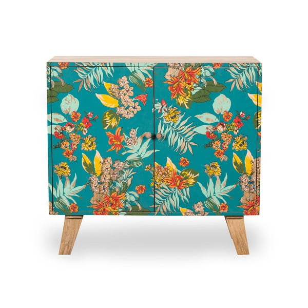 Шкафче в тюркоазен и естествен цвят 90x85x40 cm Reipur – Interia Home & Living