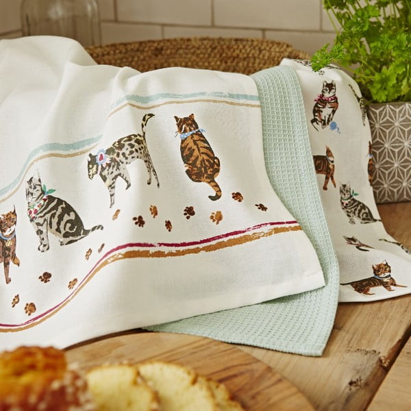 Sada 3 bavlněných utěrek Cooksmart ® Cats on Parade-image-1