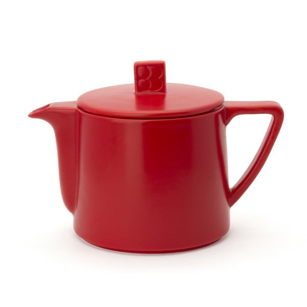 Червен керамичен чайник с цедка за насипен чай Lund, 500 ml - Bredemeijer