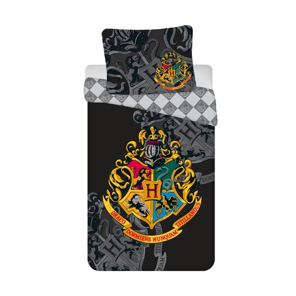 Черно детско памучно спално бельо , 140 x 200 cm Harry Potter - Jerry Fabrics