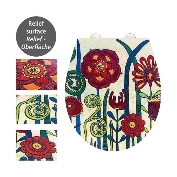 Тоалетна чиния с автоматично затваряне 37 x 44,5 см Rollin'Art Red Blossom – Wenko-image-2