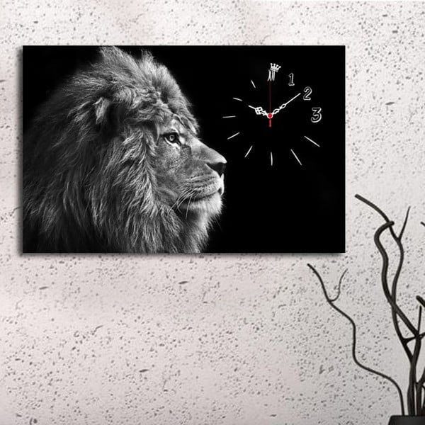 Картинен часовник Лъв, 45 x 70 cm - Wallity