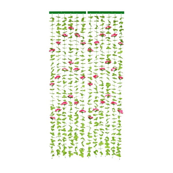 Червено-зелено перде за врата 90x190 cm Roses – Maximex